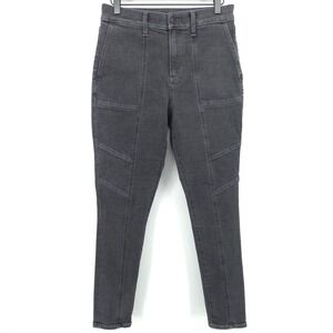 Express Womens Jeans Skinny High Rise 8R Black Utility Moto Seam